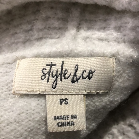 Style & Co Chunky Cowl Neck Soft Tunic Sweater, Size Small Petite, White - Picture 4 of 5